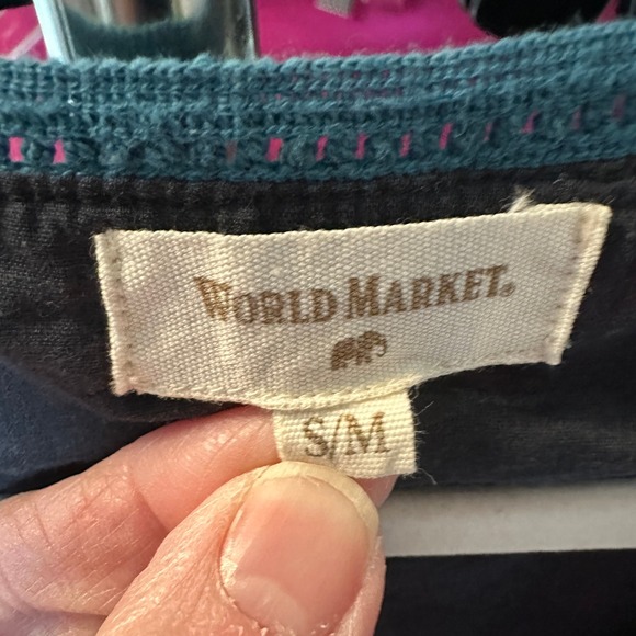 World‎ Market Floral Midi Dress Black Red Pink S/M Viscose Blend Bohemian - Picture 3 of 14